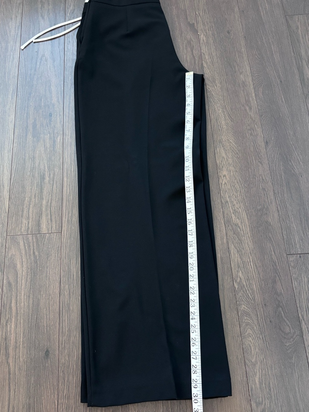 ZARA NWT Black Wide Leg Drawstring Trousers Size Medium - Picture 9 of 12